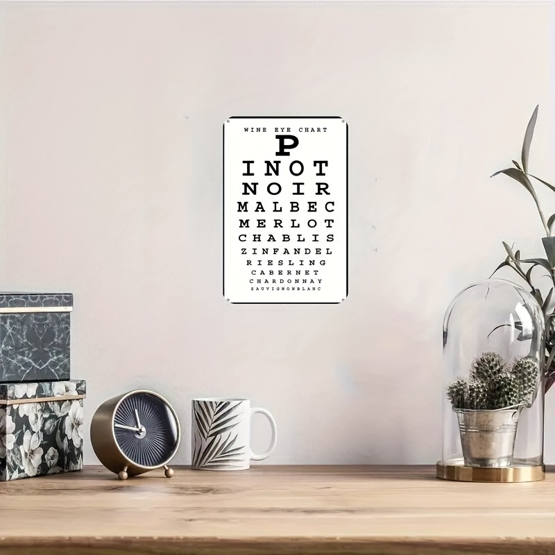 Vintage Wine Eye Chart Metal S - огляд і ціна Vintage Collectible Plates
