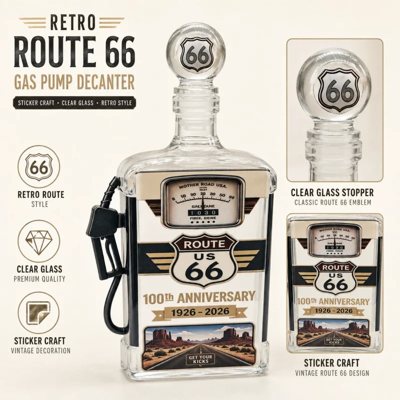 US Route 66 Glass Whiskey Deca - огляд і ціна Vintage Collectible Liquor Bottles